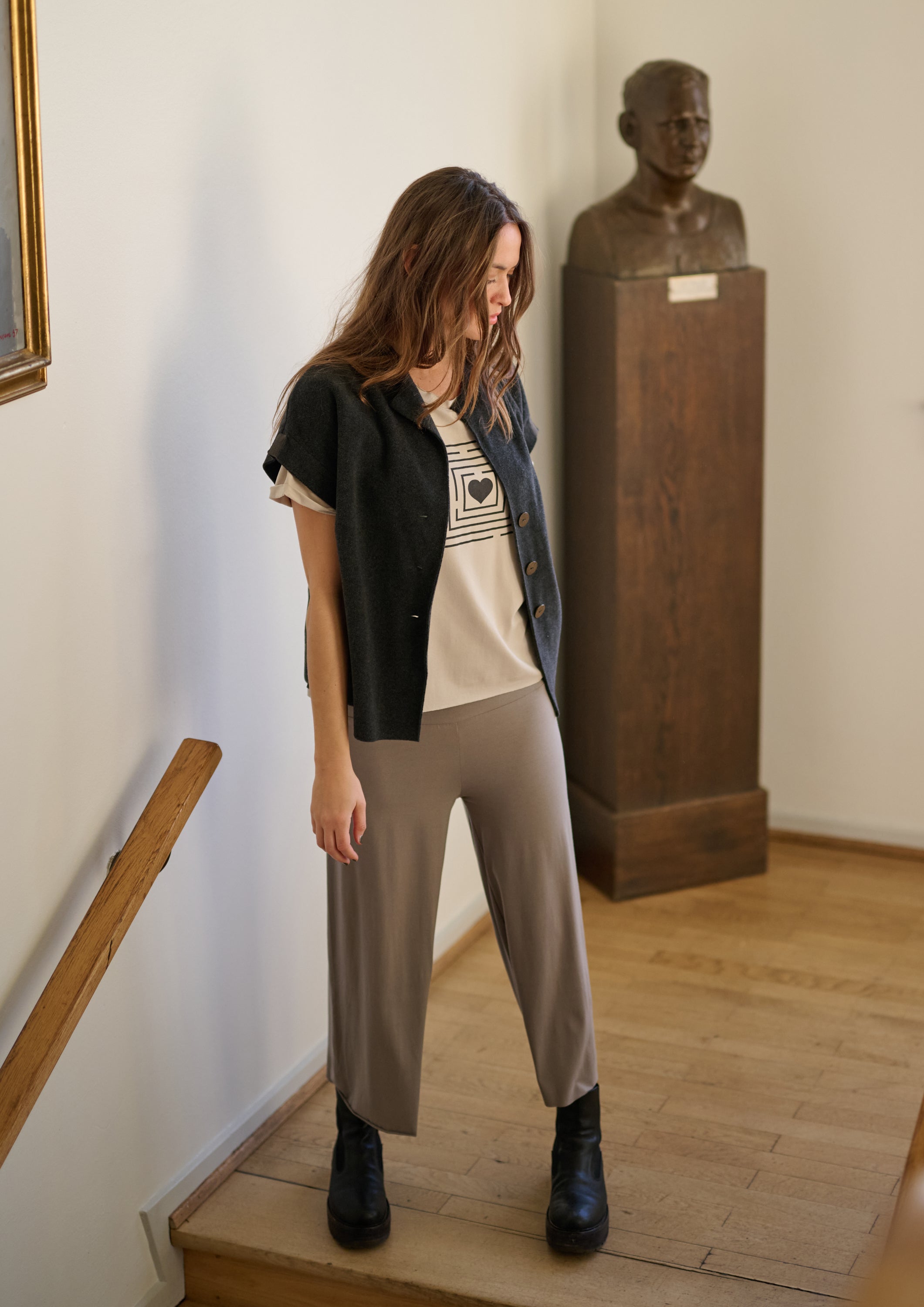 HENRIETTE STEFFENSEN COPENHAGEN PANTS FOLD DOWN WAIST 3/4 - 99017 BUKSER ELEPHANT 654