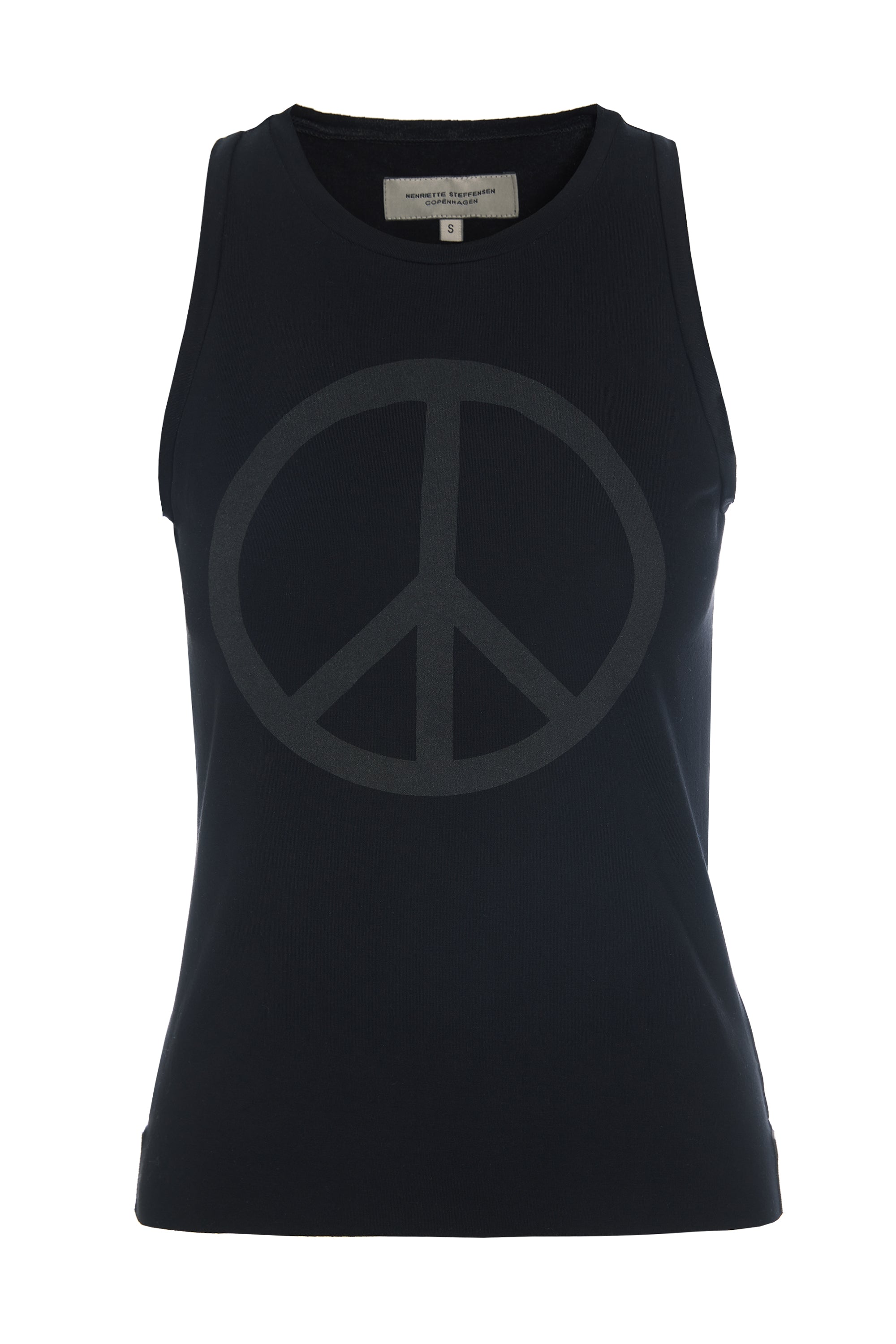 HENRIETTE STEFFENSEN COPENHAGEN PEACE TANK TOP - 96087 T-SHIRTS BLACK 900