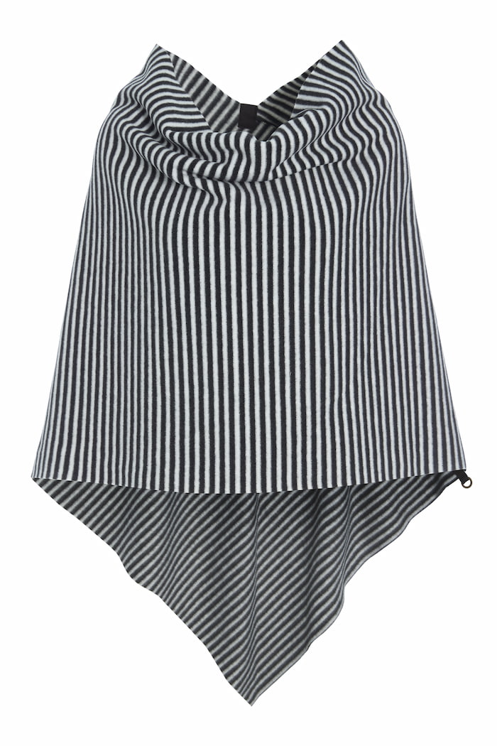 PONCHO - 4026 - STRIPES B&W