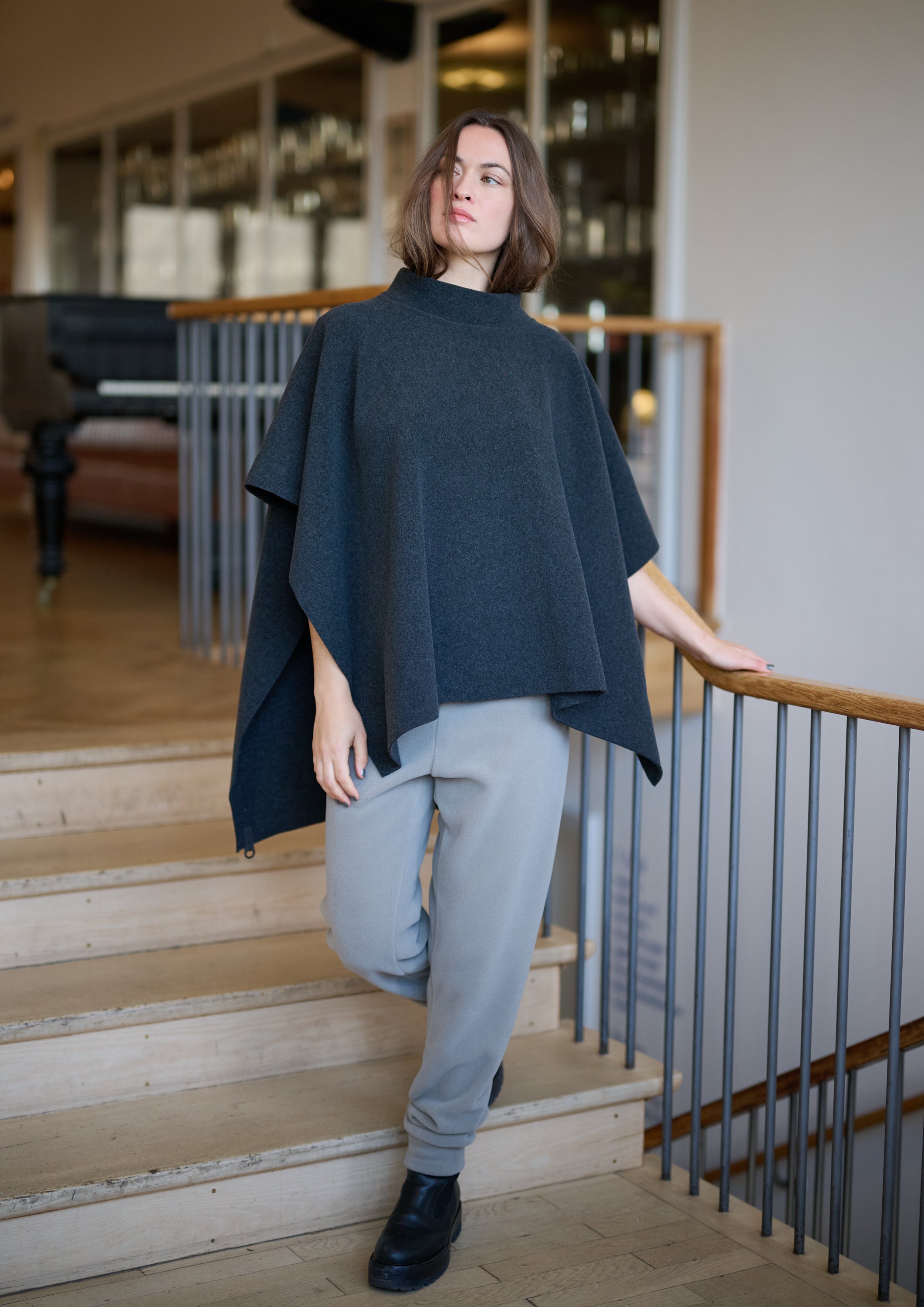 HENRIETTE STEFFENSEN COPENHAGEN PONCHO - 4126 PONCHOS SOFT BLACK 914