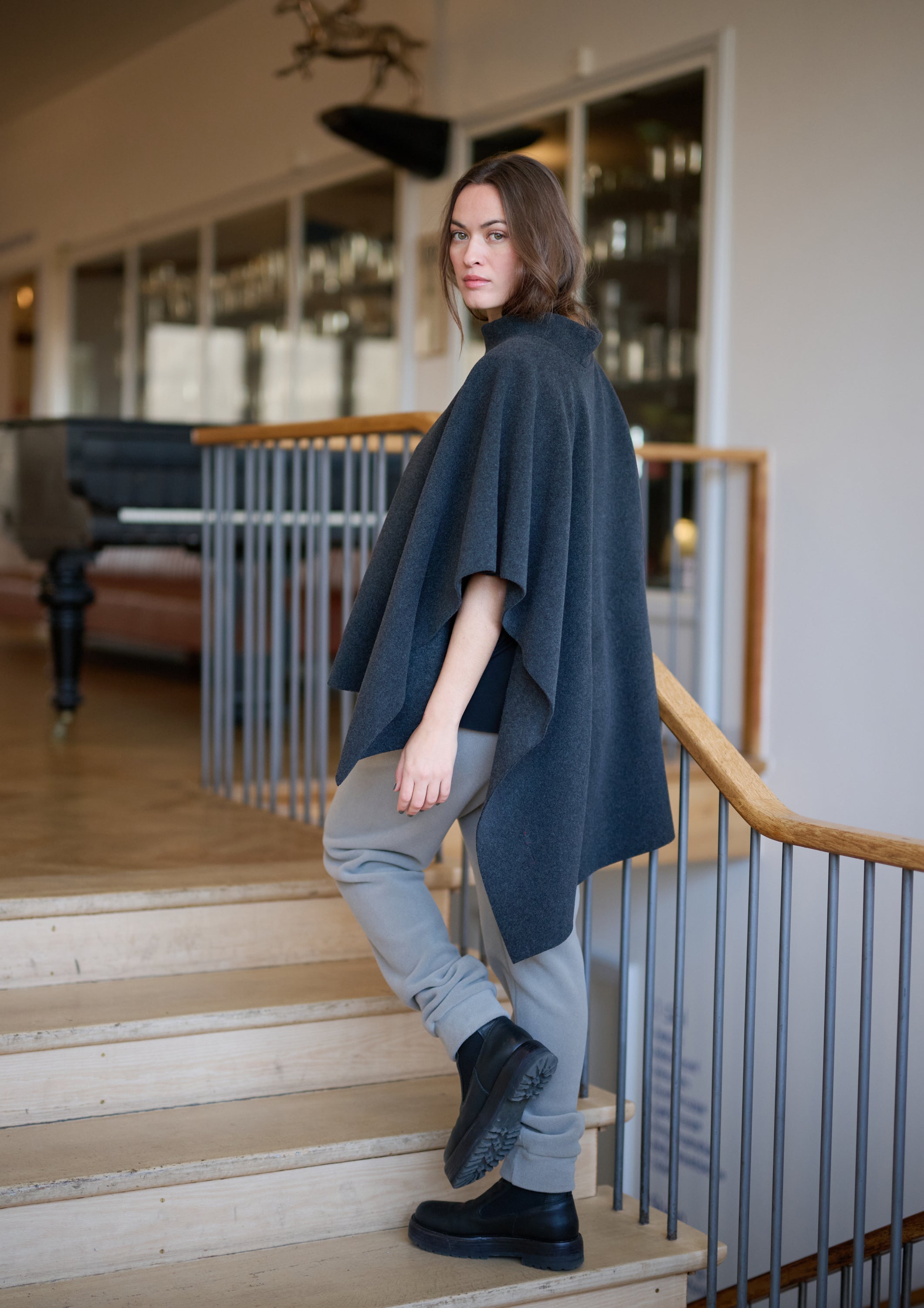 HENRIETTE STEFFENSEN COPENHAGEN PONCHO - 4126 PONCHOS SOFT BLACK 914