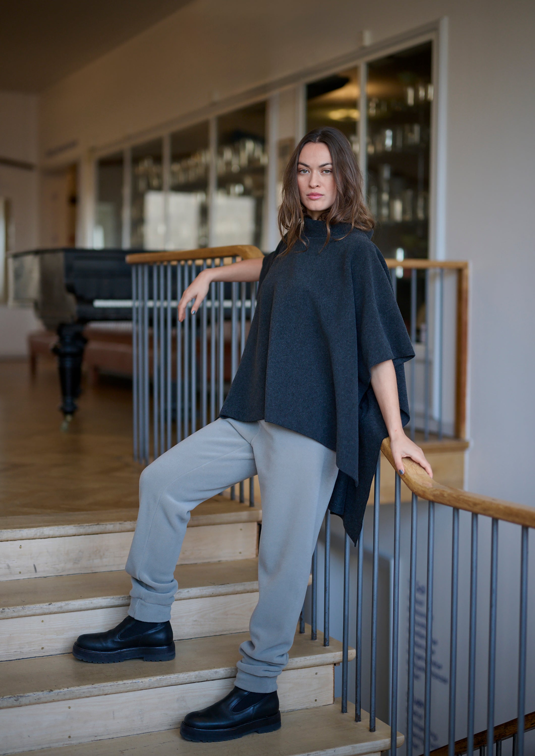 HENRIETTE STEFFENSEN COPENHAGEN PONCHO - 4126 PONCHOS SOFT BLACK 914