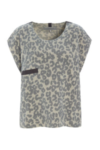 PULLOVER - 1353 - LEOPARD grey