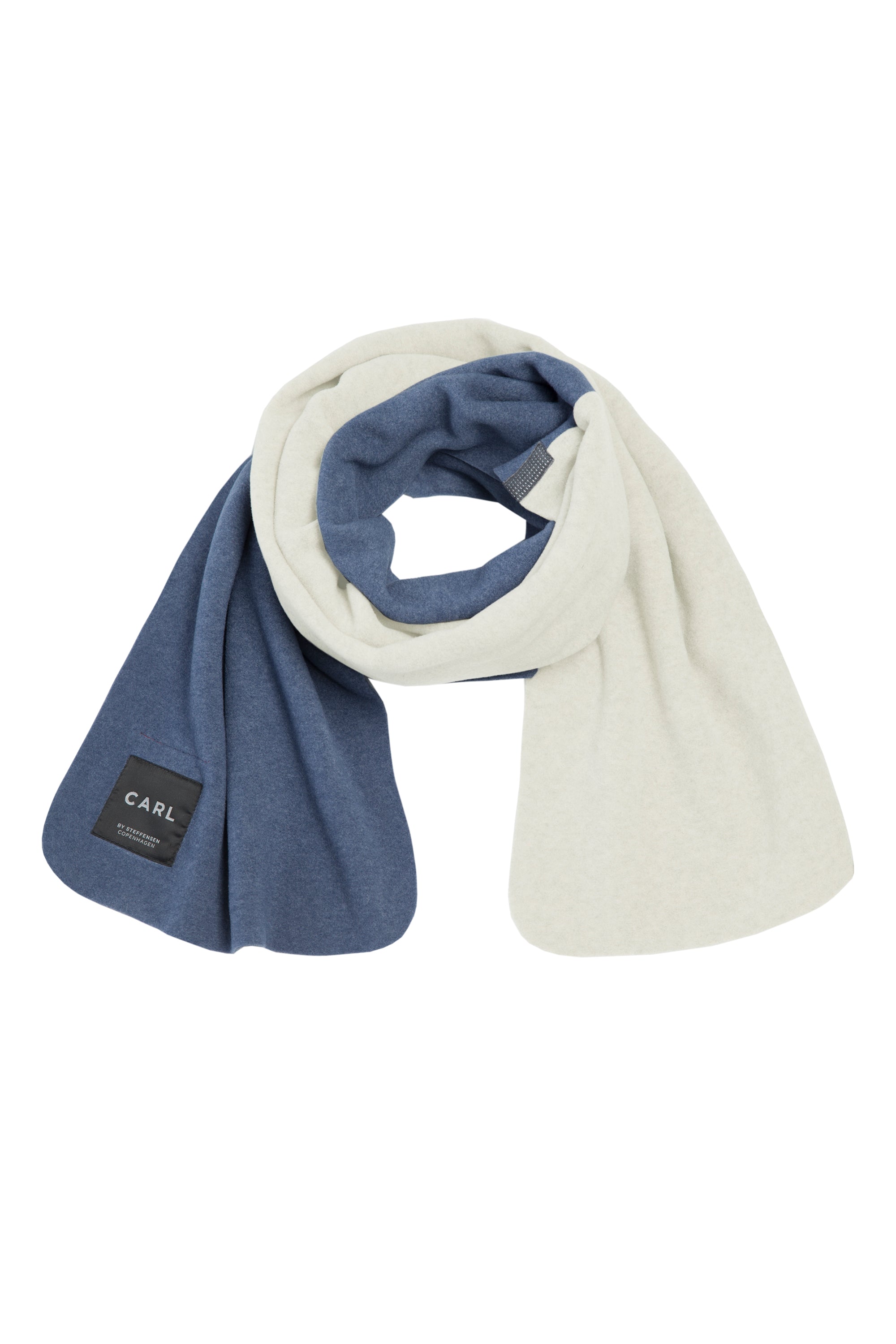CARL BY STEFFENSEN COPENHAGEN SCARF IN SOFT FLEECE - 1004C SCARFS BLUE/OFF WHITE