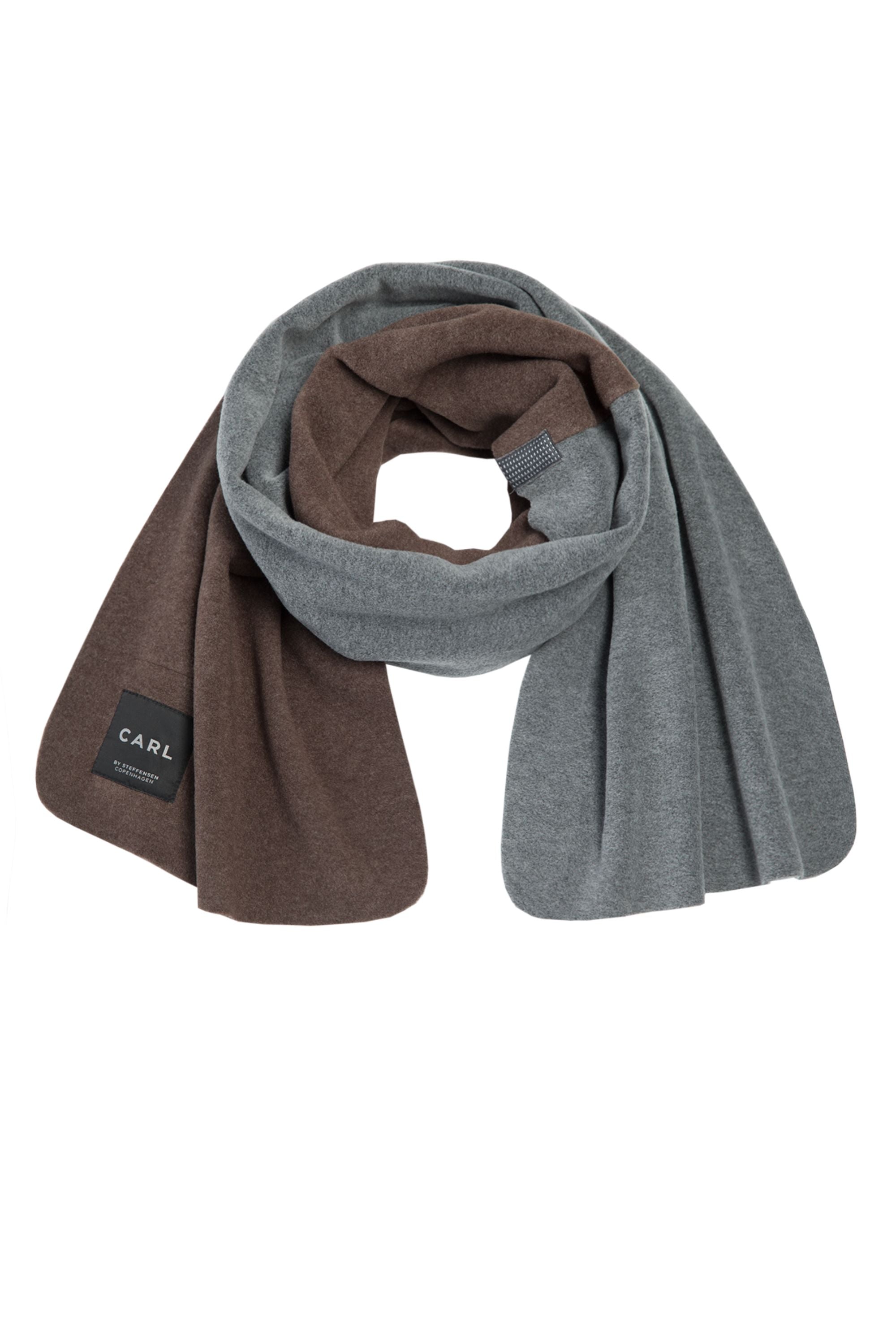 CARL BY STEFFENSEN COPENHAGEN SCARF IN SOFT FLEECE - 1004C SCARFS BROWN/GREY 301