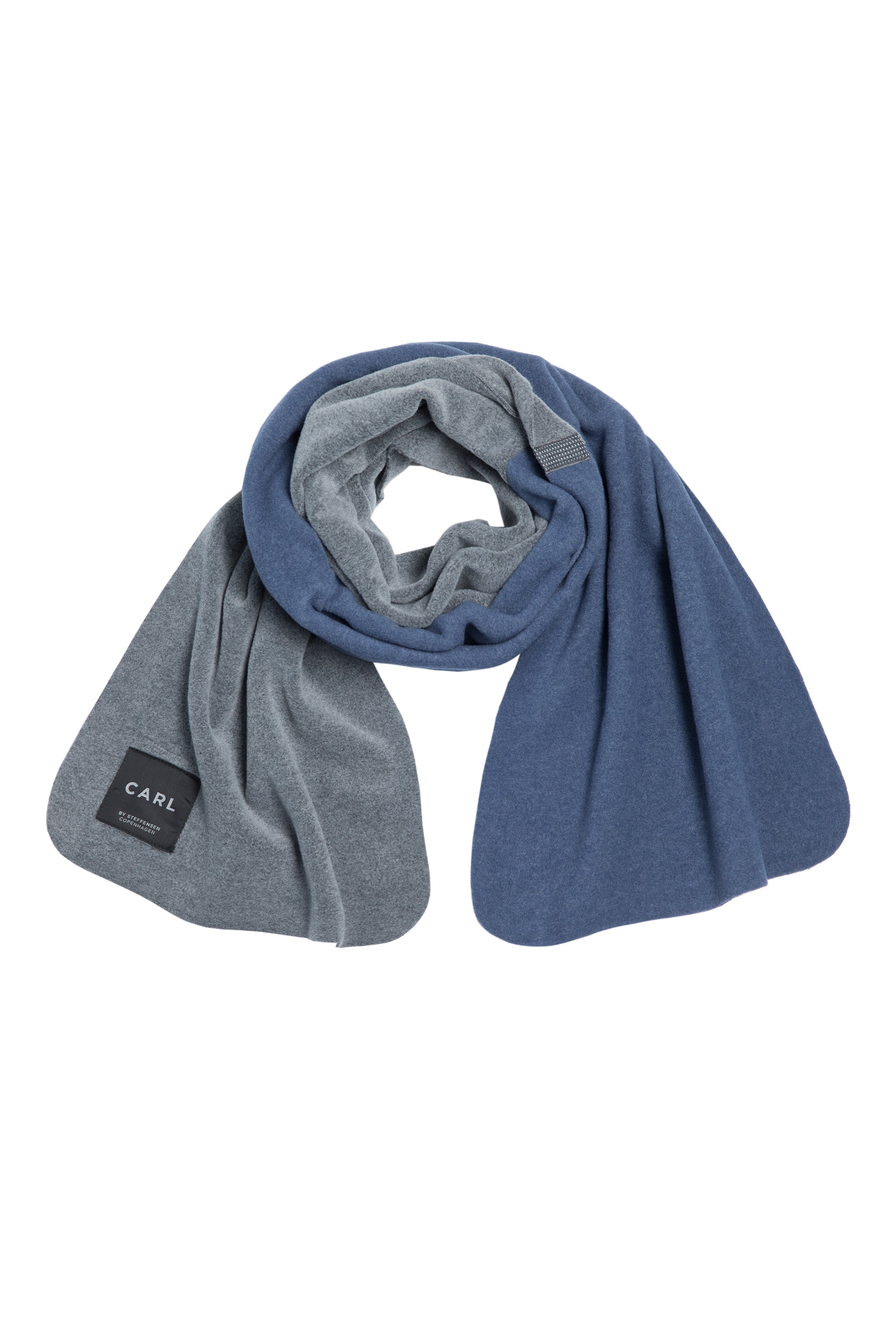 CARL BY STEFFENSEN COPENHAGEN SCARF IN SOFT FLEECE - 1004C SCARFS GREY BLUE/SAND 507