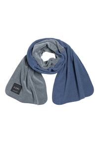 SCARF IN SOFT FLEECE - 1004C - GREY BLUE/SAND