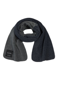 SCARF IN SOFT FLEECE - 1004C - GREY/DEEPBLUE