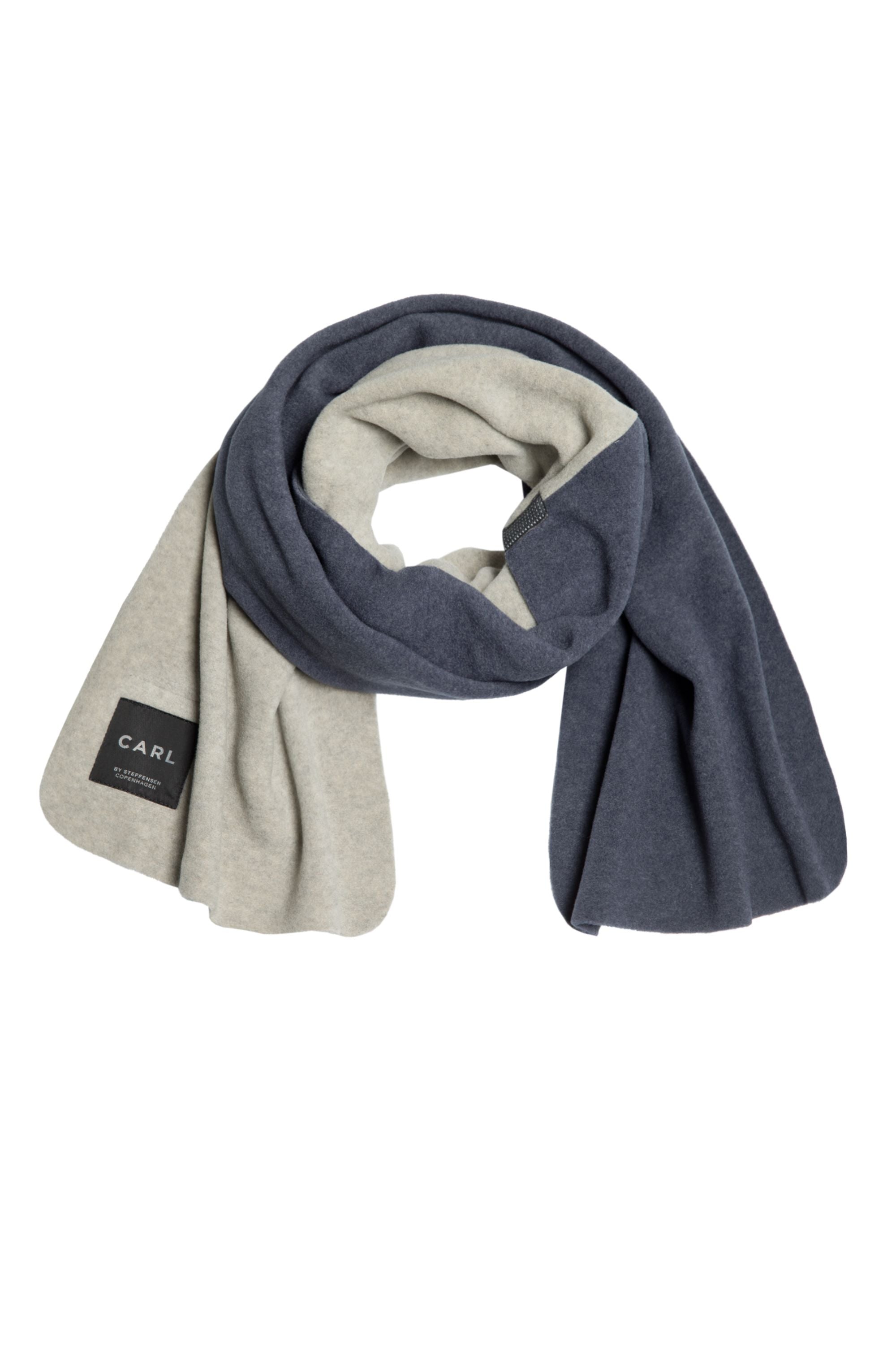 CARL BY STEFFENSEN COPENHAGEN SCARF IN SOFT FLEECE - 1004C SCARFS SAND/DEEP BLUE 809