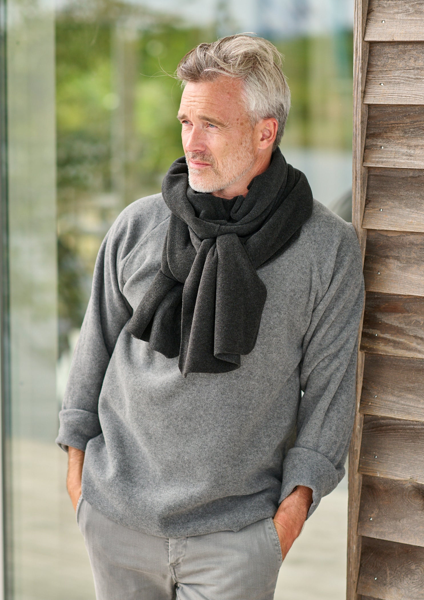 SCARF IN SOFT FLEECE - 1004C - SOFT BLACK