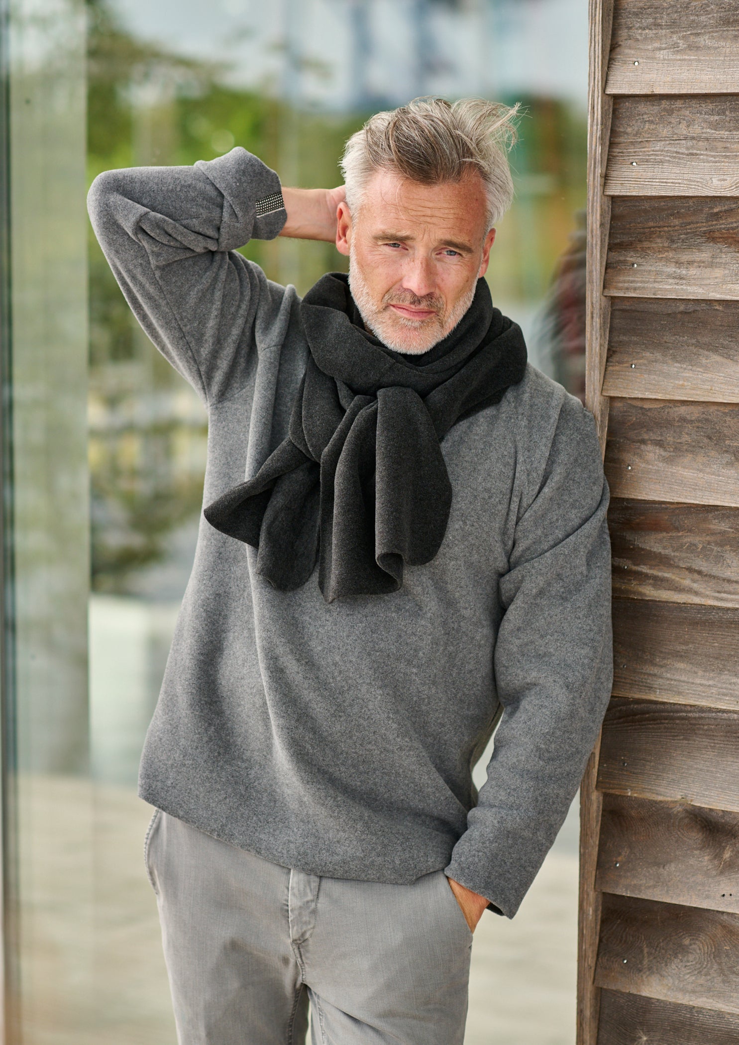 SCARF IN SOFT FLEECE - 1004C - SOFT BLACK