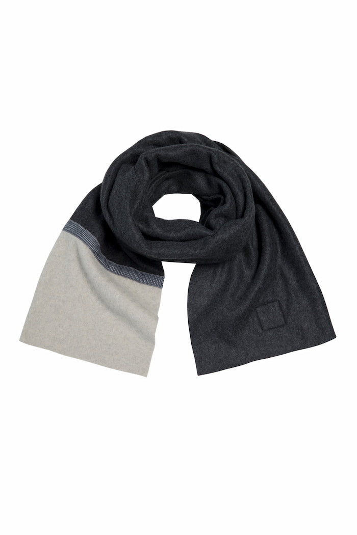 CARL BY STEFFENSEN COPENHAGEN SCARF MEN - 1015C L & S ACCESSORIES SOFT BLACK/SAND 452