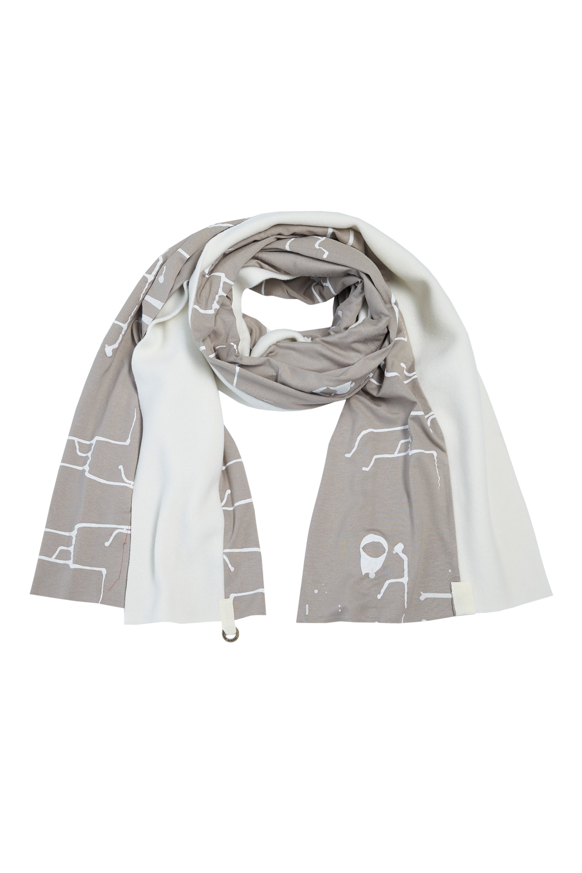 HENRIETTE STEFFENSEN COPENHAGEN SCARF MIX - 4067 SCARFS OFF WHITE/SAND PRINT