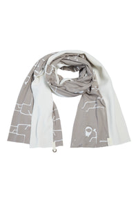 SCARF MIX - 4067 - OFF WHITE/SAND PRINT