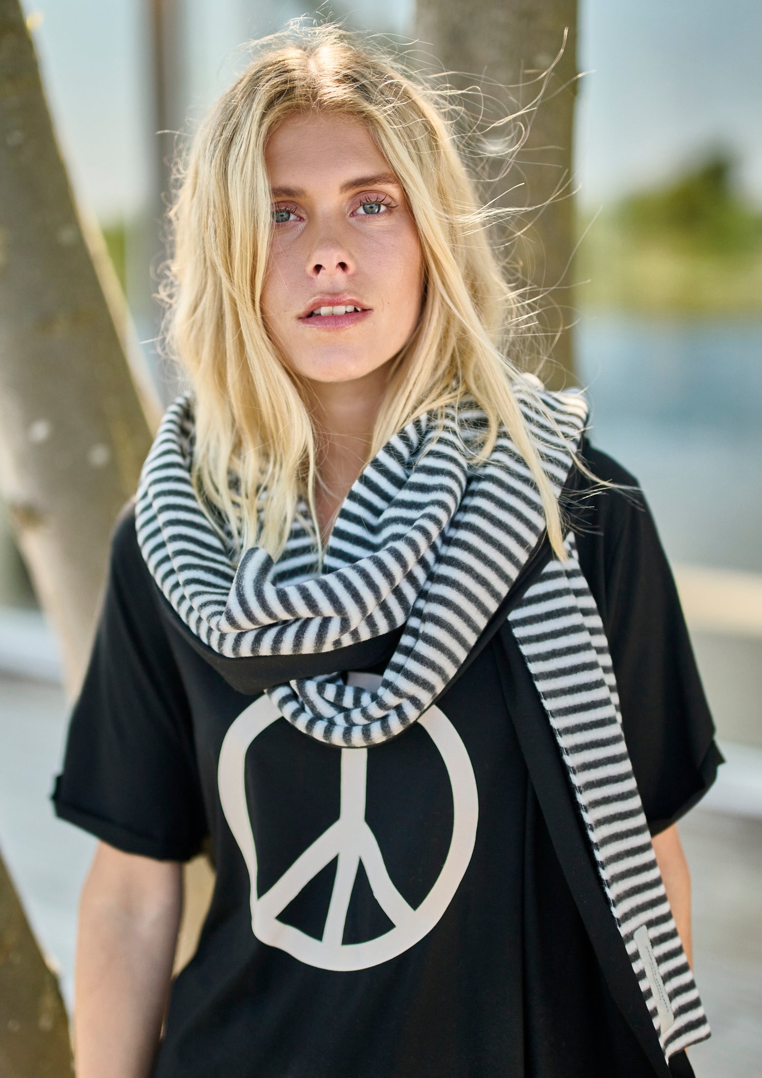 HENRIETTE STEFFENSEN COPENHAGEN SCARF MIX - 4067 SCARFS STRIPES/BLACK 685