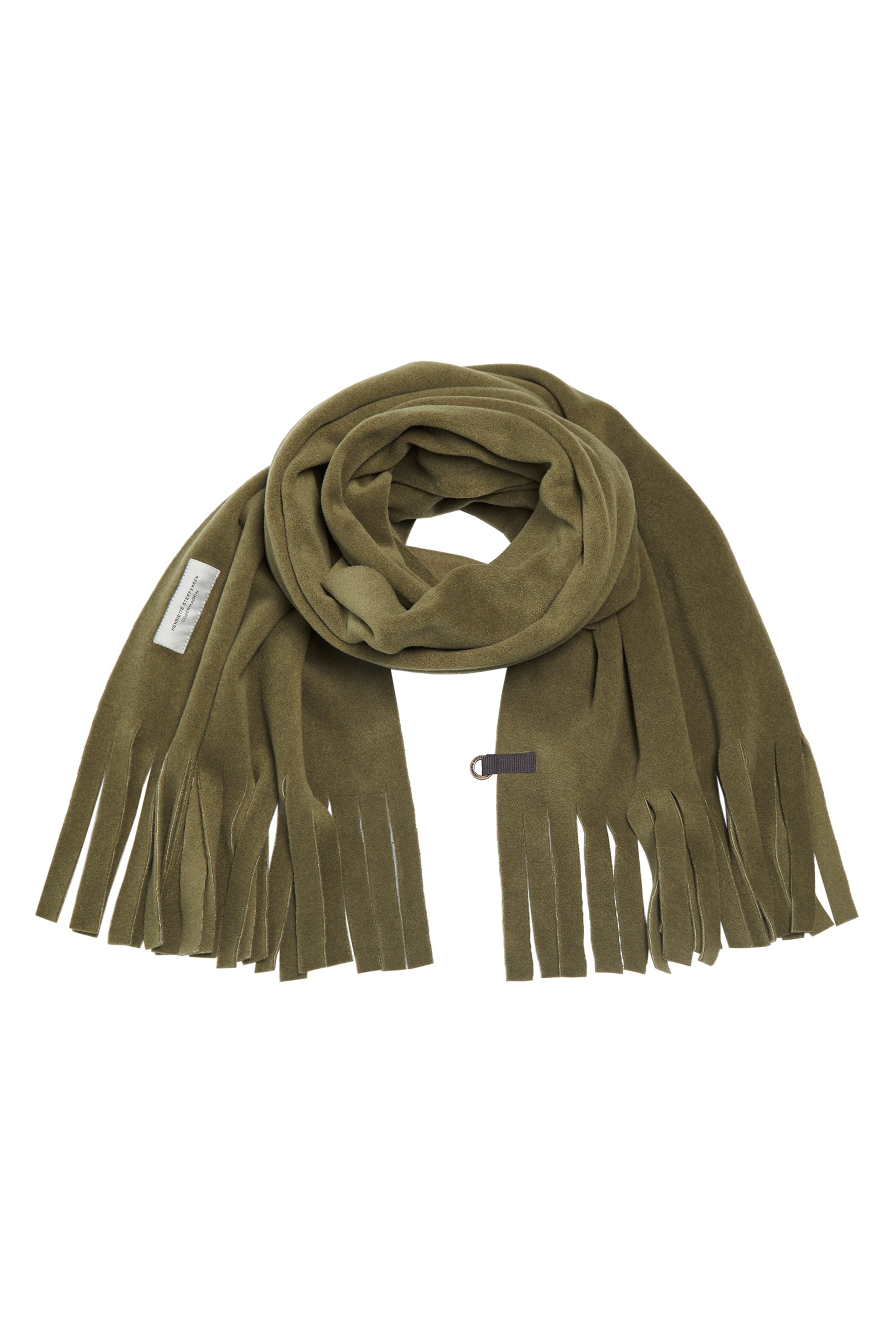 HENRIETTE STEFFENSEN COPENHAGEN SCARF WITH FRINGES - 4077 SCARFS MOSS 611
