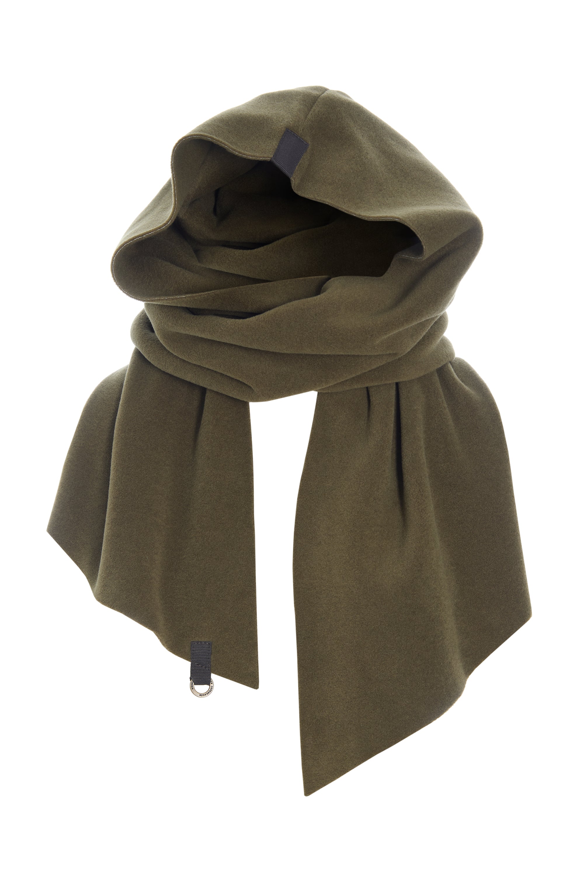 HENRIETTE STEFFENSEN COPENHAGEN SCARF WITH HOOD - 4127 SCARFS MOSS 611