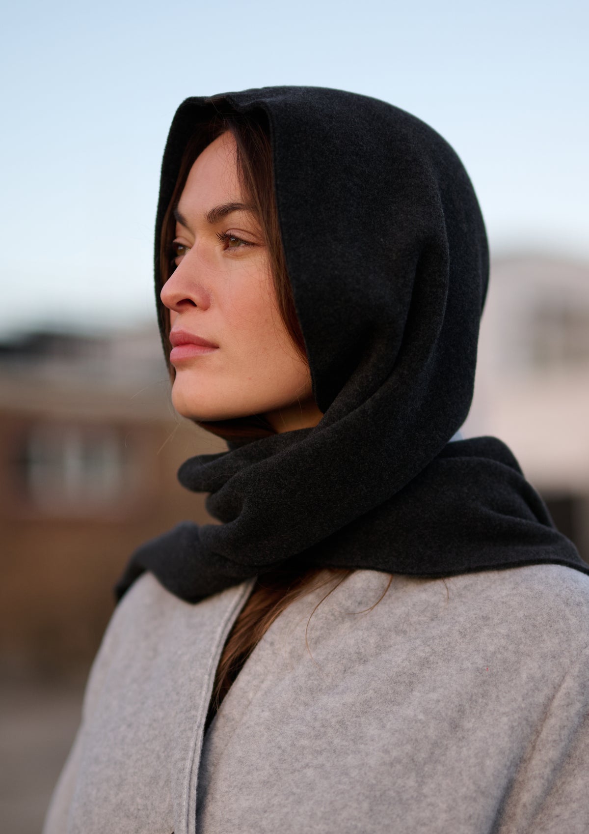 HENRIETTE STEFFENSEN COPENHAGEN SCARF WITH HOOD - 4127 SCARFS SOFT BLACK 914