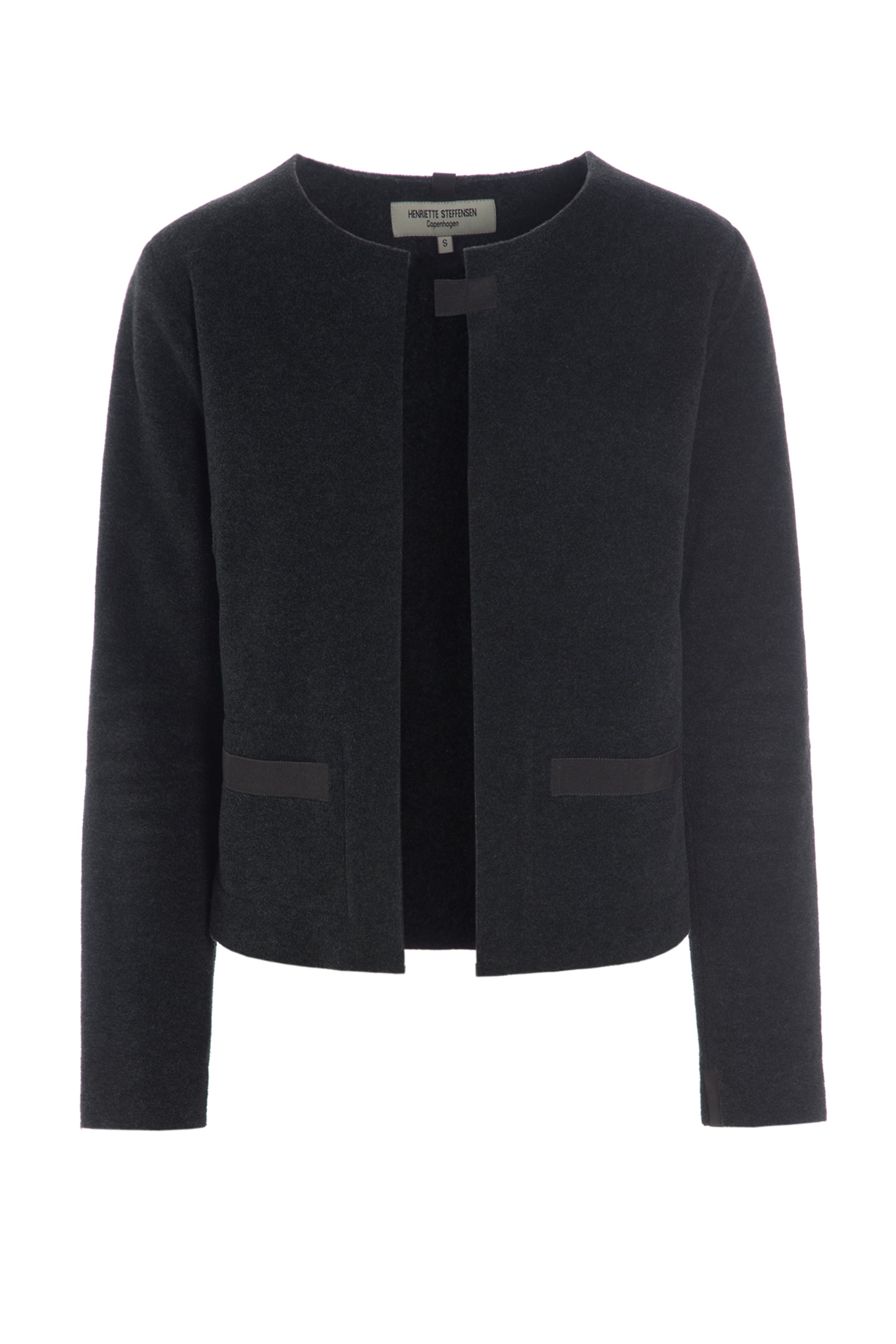 HENRIETTE STEFFENSEN COPENHAGEN SHORT CARDIGAN - 7109 CARDIGANS SOFT BLACK 914