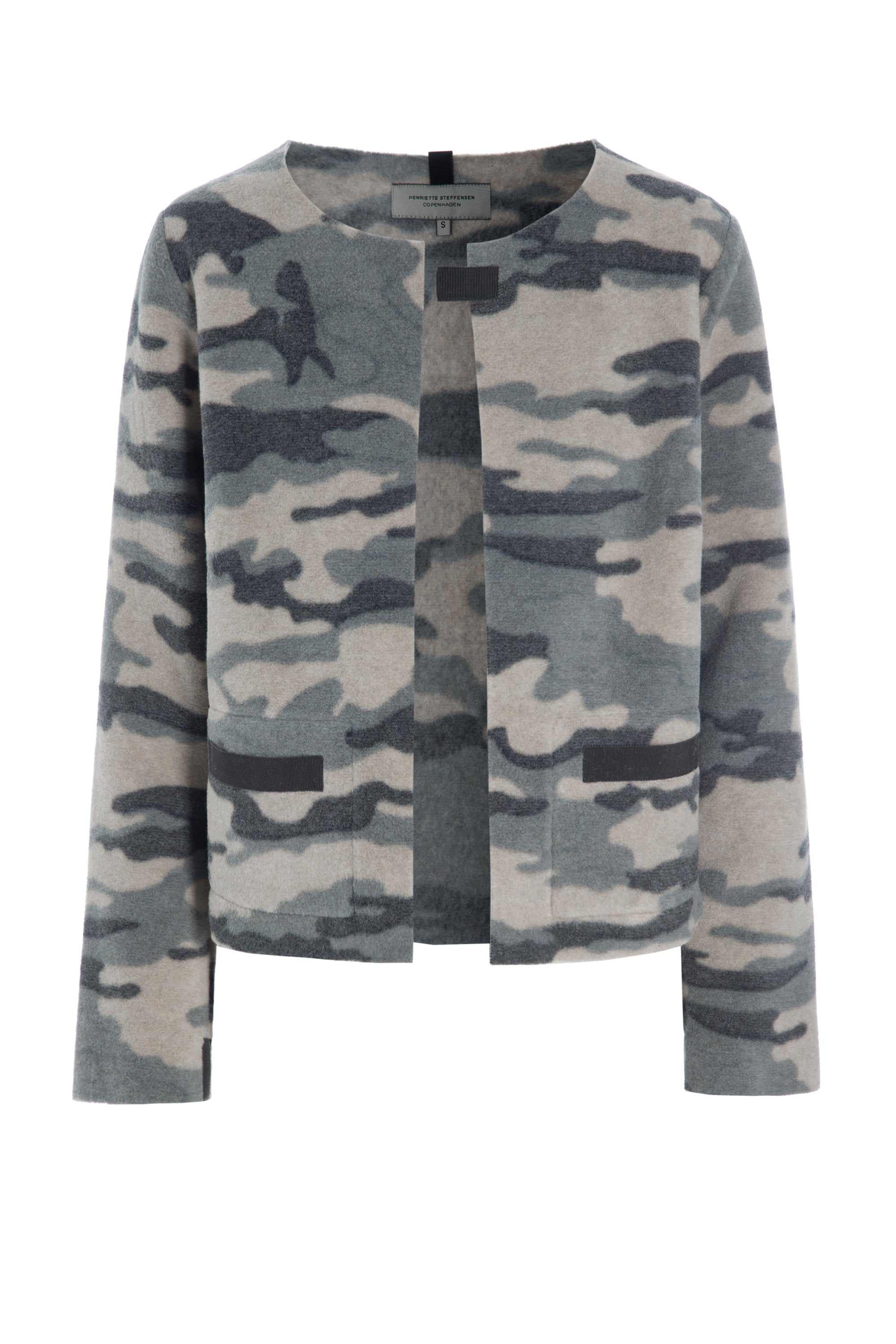 HENRIETTE STEFFENSEN COPENHAGEN SHORT CARDIGAN - 7109P CARDIGANS CAMOUFLAGE 102