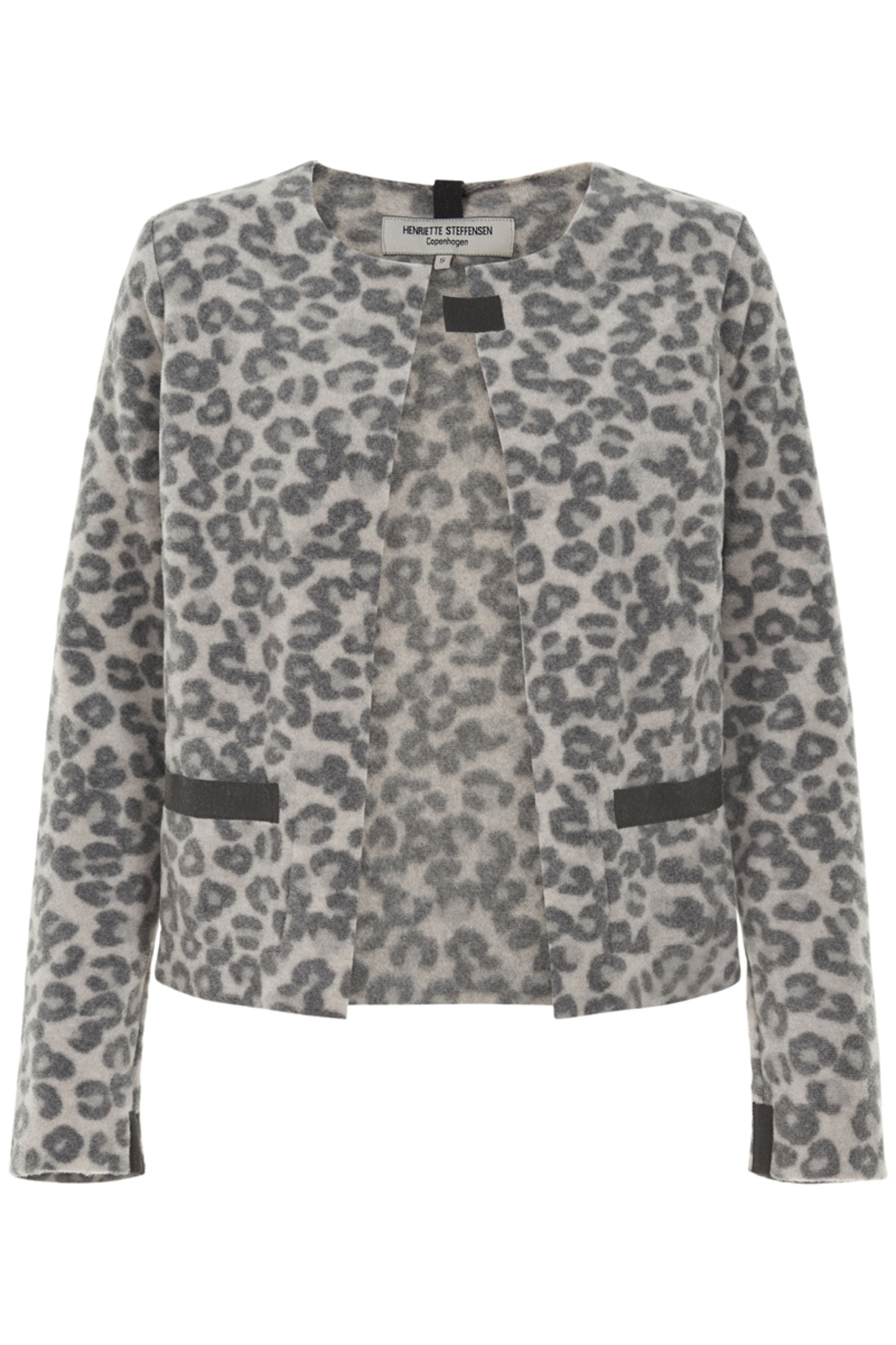 HENRIETTE STEFFENSEN COPENHAGEN SHORT CARDIGAN - 7109P CARDIGANS LEOPARD grey 105
