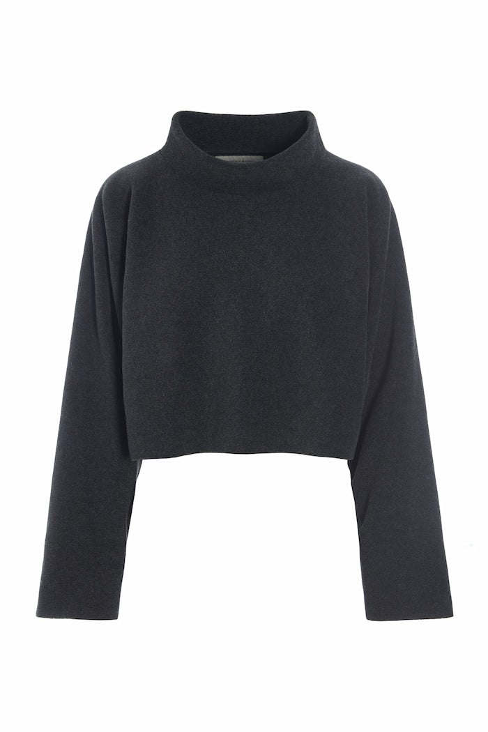HENRIETTE STEFFENSEN COPENHAGEN SHORT PULLOVER - 1372 BLUSER SOFT BLACK 914