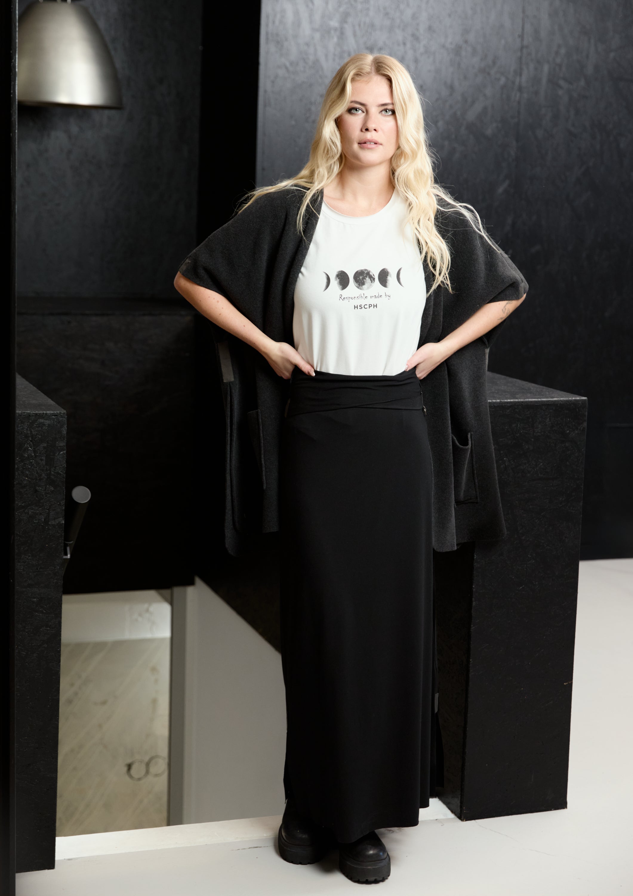 HENRIETTE STEFFENSEN COPENHAGEN SKIRT LONG - 98033 NEDERDELE BLACK 900