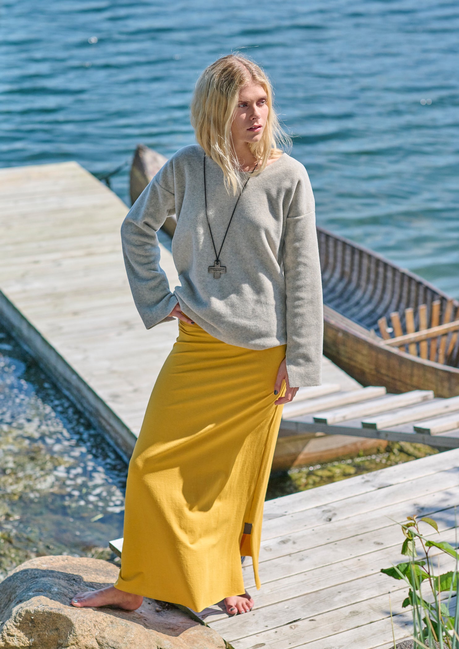 HENRIETTE STEFFENSEN COPENHAGEN SKIRT LONG - 98033 NEDERDELE SAFRAN 701