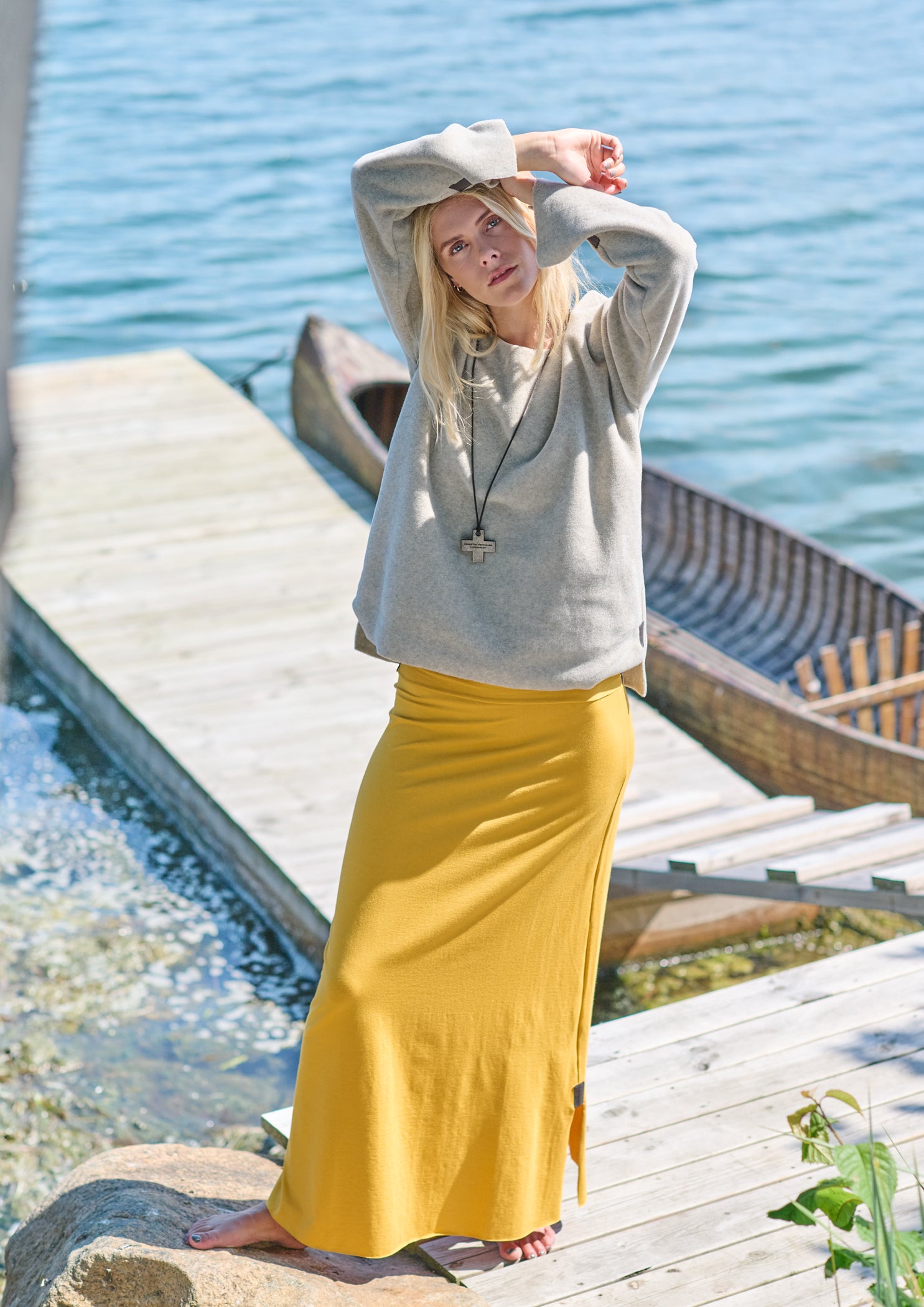 HENRIETTE STEFFENSEN COPENHAGEN SKIRT LONG - 98033 NEDERDELE SAFRAN 701