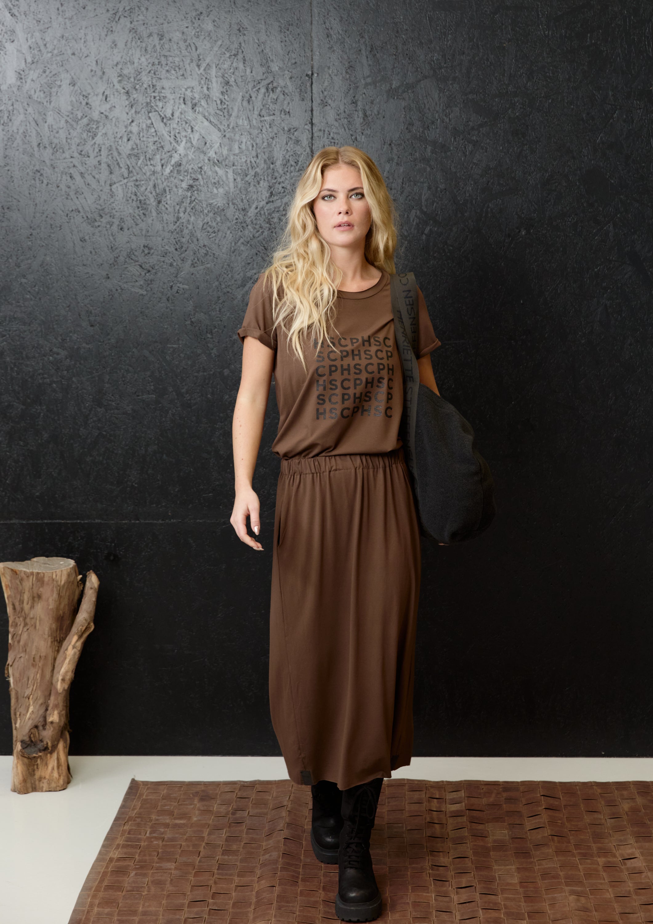 HENRIETTE STEFFENSEN COPENHAGEN SKIRT W/POCKETS - 98065 NEDERDELE CHOCOLATE 844