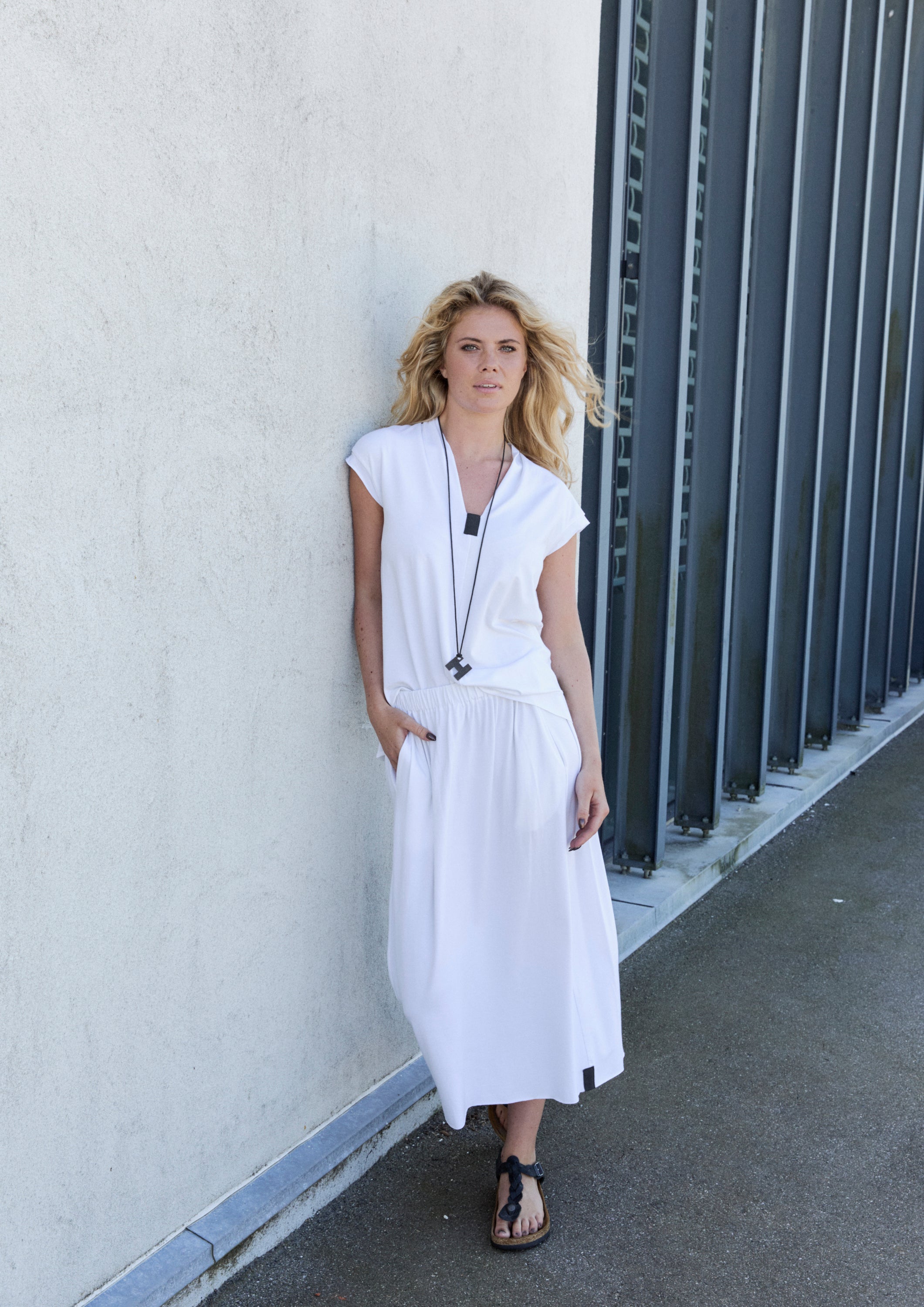 HENRIETTE STEFFENSEN COPENHAGEN SKIRT W/POCKETS - 98065 NEDERDELE WHITE 816