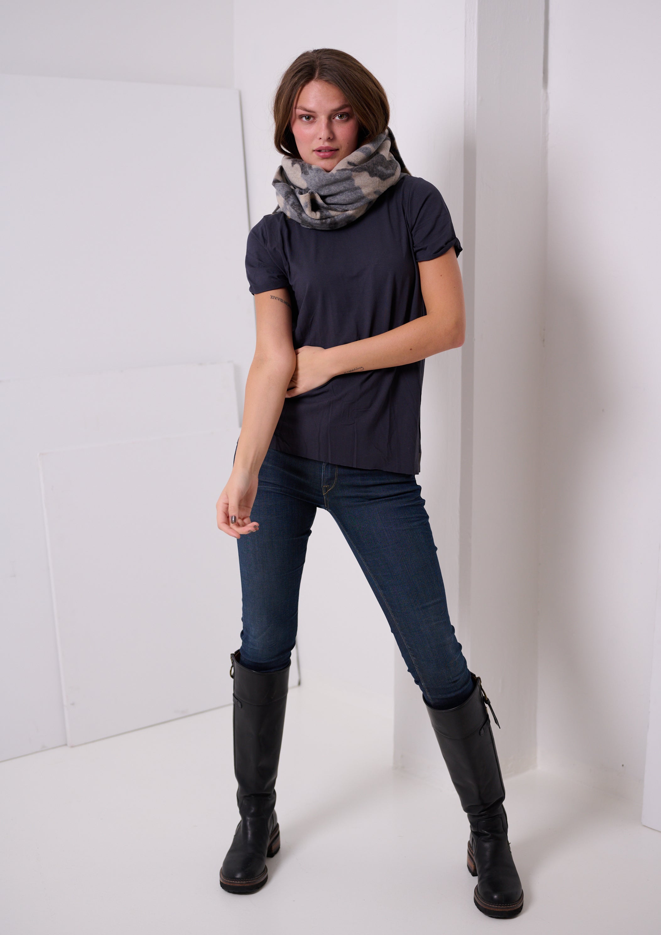 HENRIETTE STEFFENSEN COPENHAGEN SNOOD SCARF - 4074P SCARFS CAMOUFLAGE 102