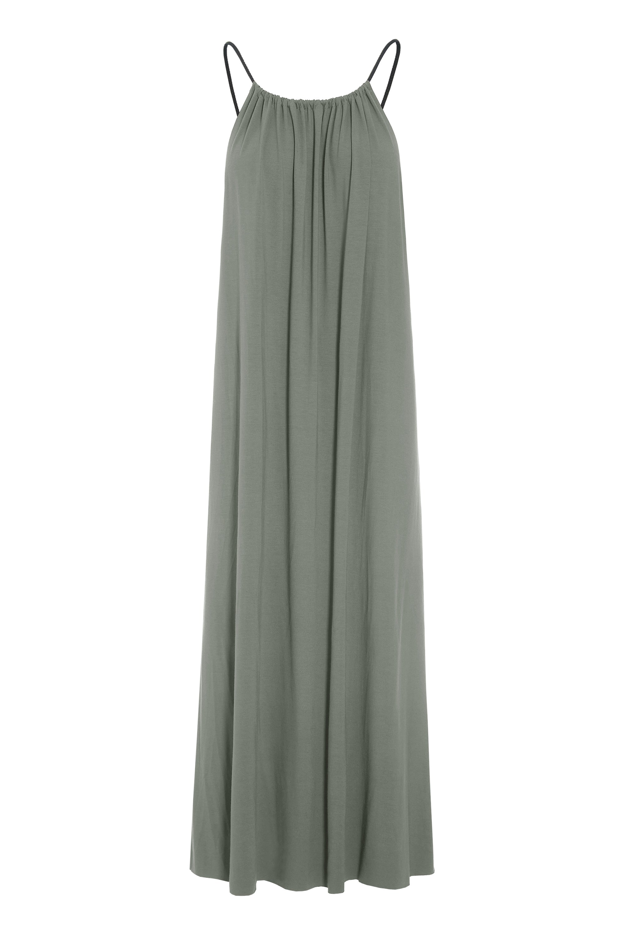 HENRIETTE STEFFENSEN COPENHAGEN STRAP DRESS - 98069 KJOLER DUSTY GREEN 609