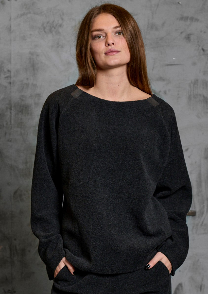 HENRIETTE STEFFENSEN COPENHAGEN SWEATER LOOSE FIT - 1290 SWEATERS fleece SOFT BLACK 914
