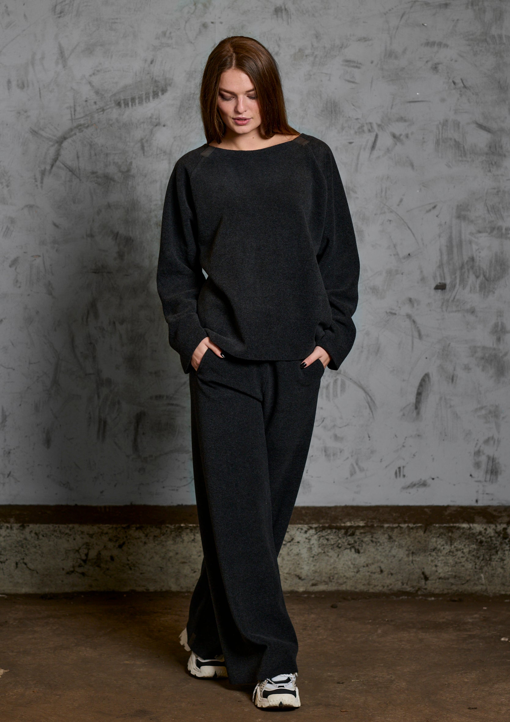 HENRIETTE STEFFENSEN COPENHAGEN SWEATER LOOSE FIT - 1290 SWEATERS fleece SOFT BLACK 914