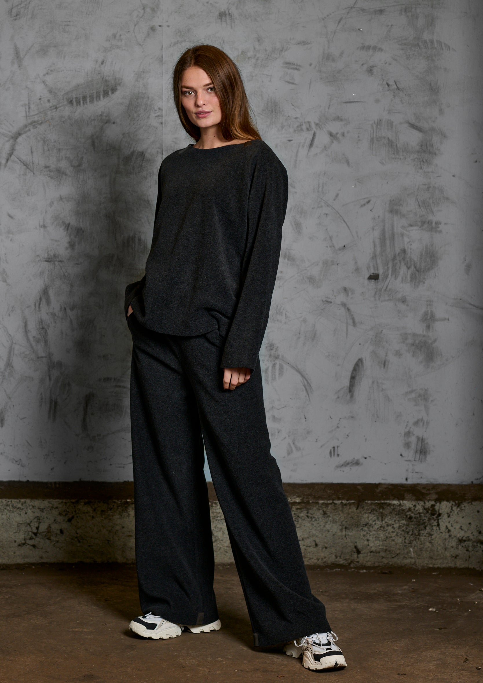 HENRIETTE STEFFENSEN COPENHAGEN SWEATER LOOSE FIT - 1290 SWEATERS fleece SOFT BLACK 914