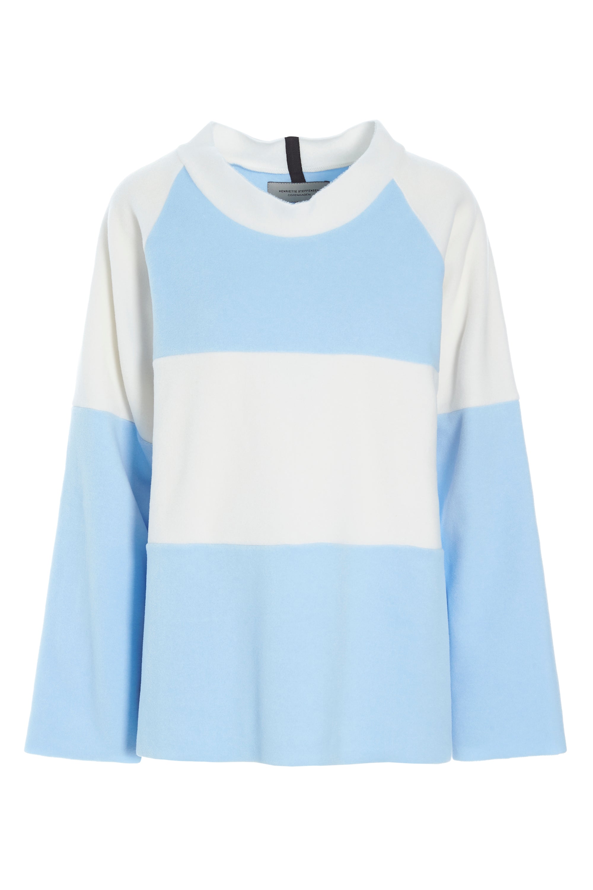 HENRIETTE STEFFENSEN COPENHAGEN SWEATER LOOSE FIT - 1357 BLUSER BABY BLUE/OFF WHITE 692