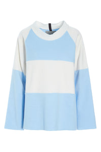 SWEATER LOOSE FIT - 1357 - BABY BLUE/OFF WHITE