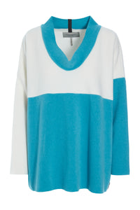 SWEATER NO WASTE - 1351 - LAGOON/OFF WHITE