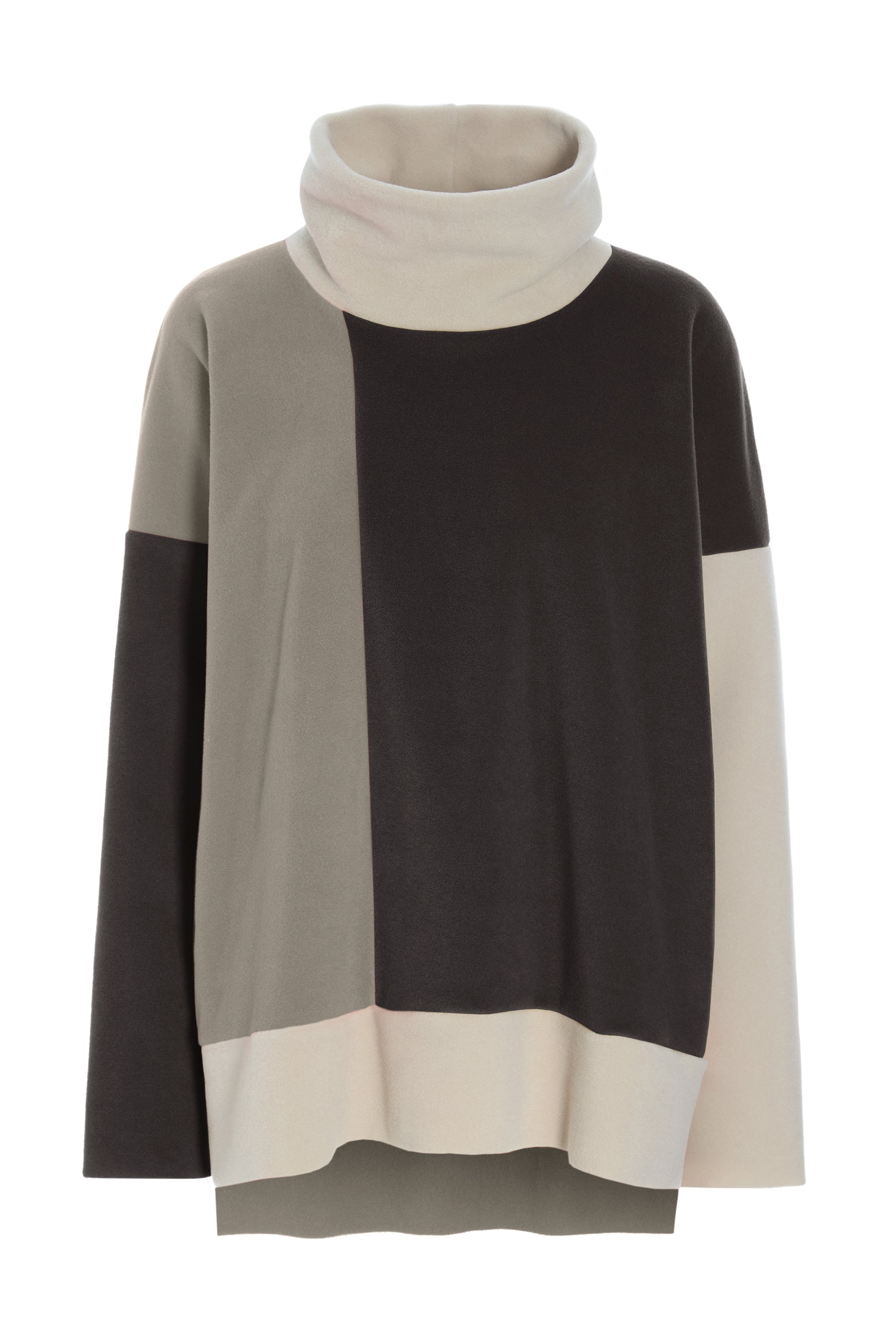HENRIETTE STEFFENSEN COPENHAGEN SWEATER PATCH - 1380 BLUSER CHOKOLATE/ELEPH/KIT 324