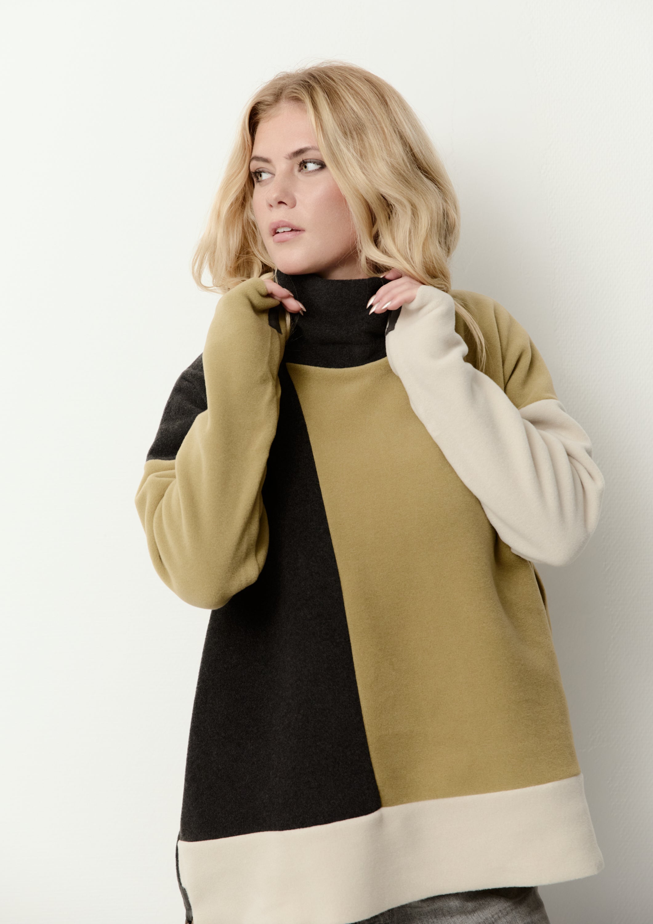 HENRIETTE STEFFENSEN COPENHAGEN SWEATER PATCH - 1380 BLUSER OLIVE/SB/KIT 327