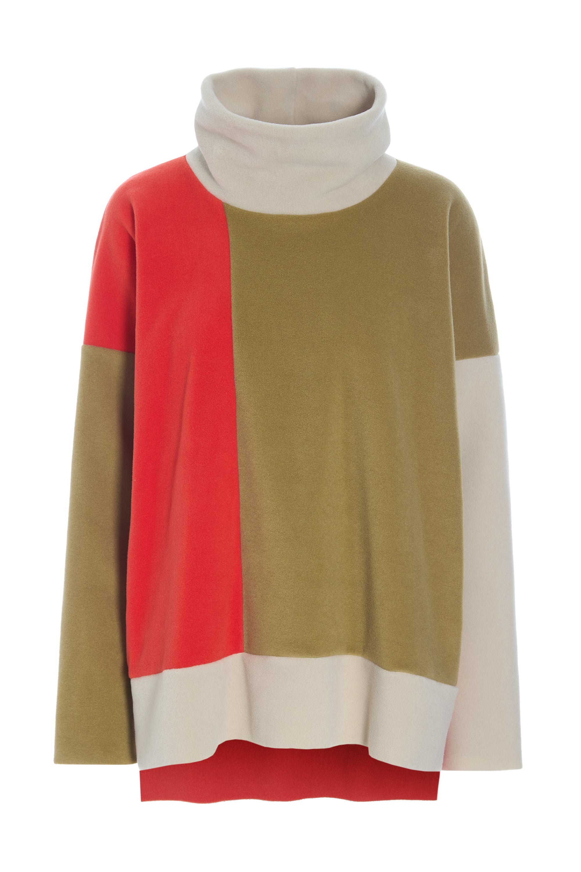 HENRIETTE STEFFENSEN COPENHAGEN SWEATER PATCH - 1380 BLUSER OLIVE/TOMATO/KIT 321