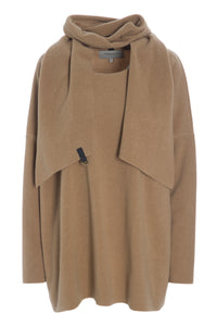 SWEATER WITH SCARF - 1338 - CAMEL