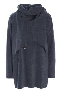 SWEATER WITH SCARF - 1338 - DEEP BLUE