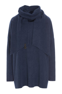 SWEATER WITH SCARF - 1338 - DENIM