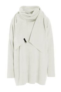 SWEATER WITH SCARF - 1338 - OFF WHITE