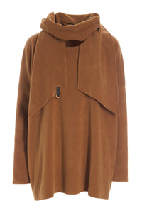 SWEATER WITH SCARF - 1338 - RUST