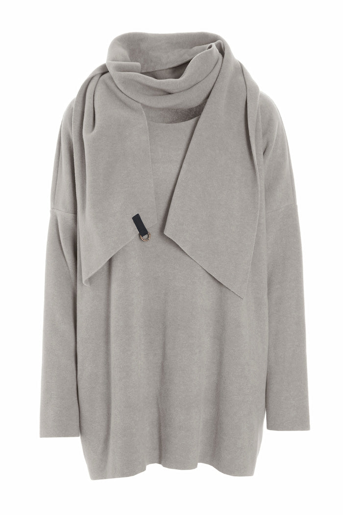 HENRIETTE STEFFENSEN COPENHAGEN SWEATER WITH SCARF - 1338 BLUSER SAND 805