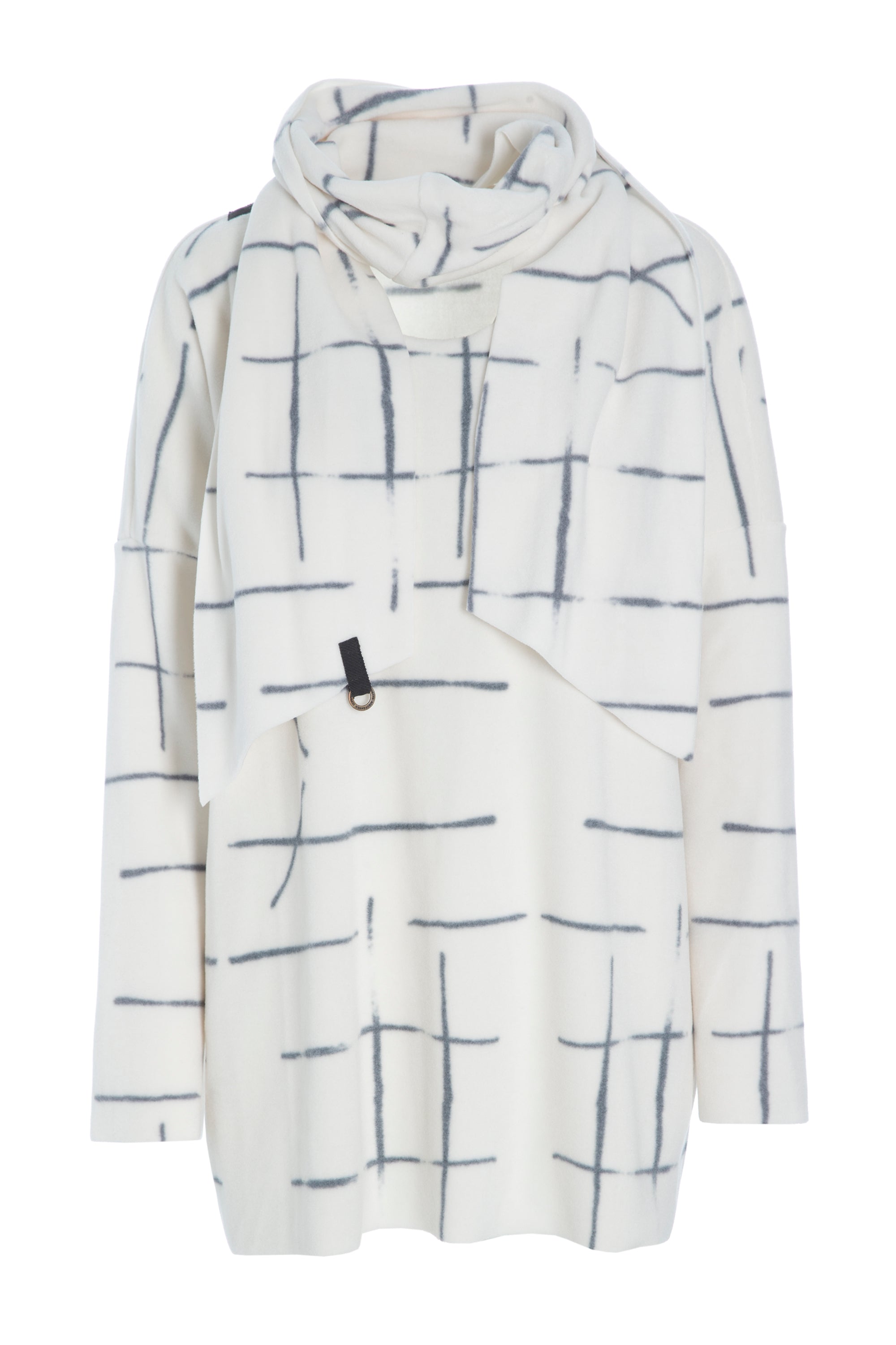 HENRIETTE STEFFENSEN COPENHAGEN SWEATER WITH SCARF - 1338P SWEATERS fleece CHECK PRINT 112