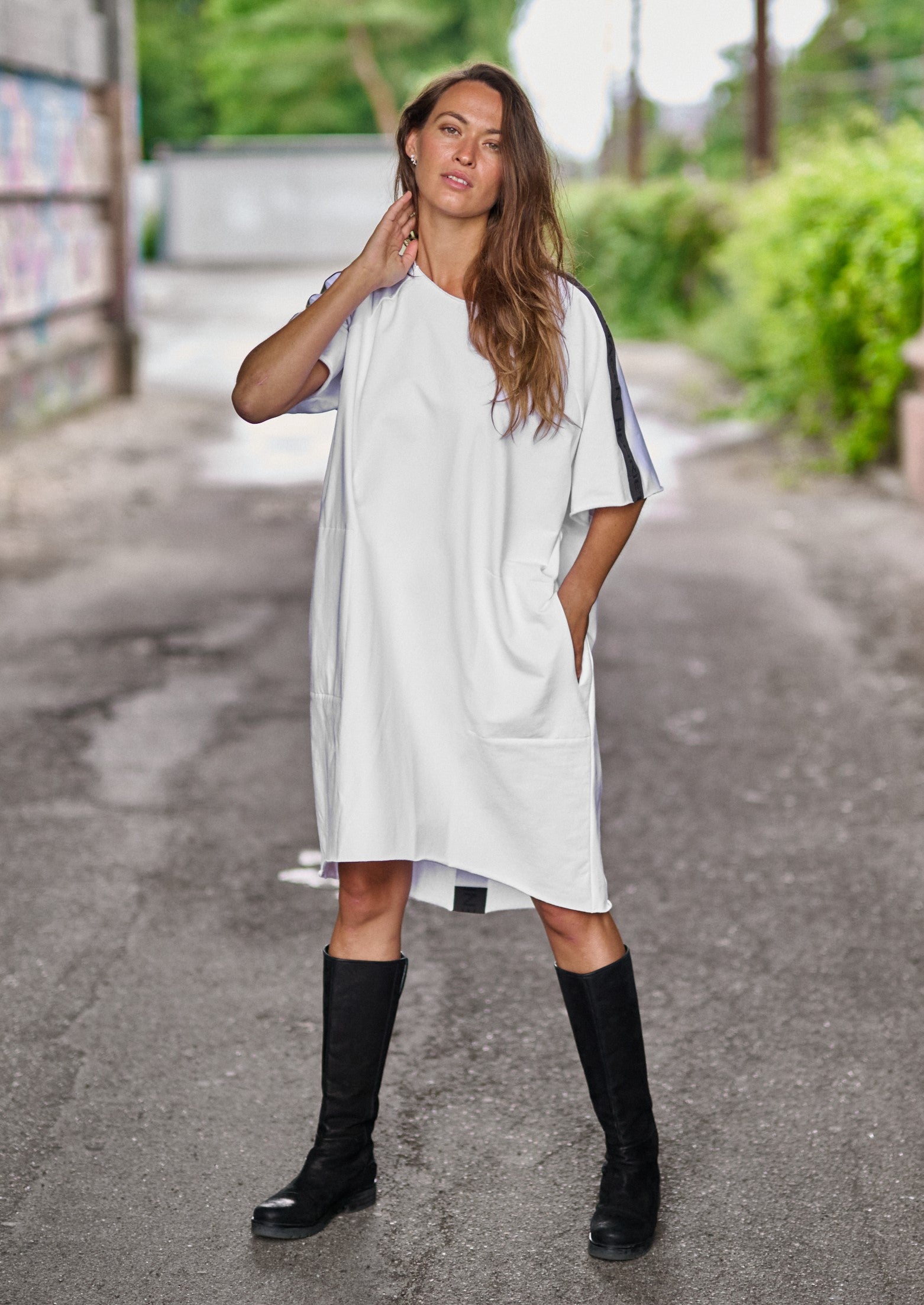 HENRIETTE STEFFENSEN COPENHAGEN SWEAT DRESS - 73002 KJOLER WHITE 816